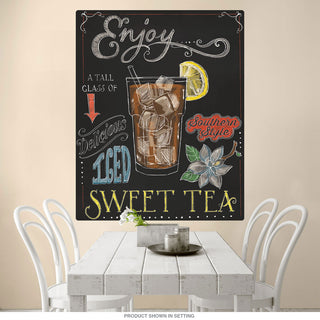 Enjoy Sweet Iced Tea Chalk Art Wall Decal