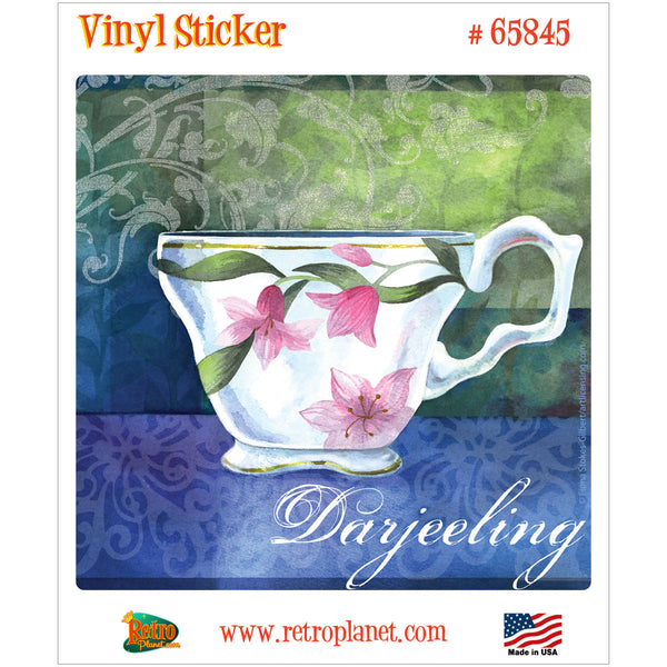 Darjeeling Tea Cup Art Cafe Vinyl Sticker