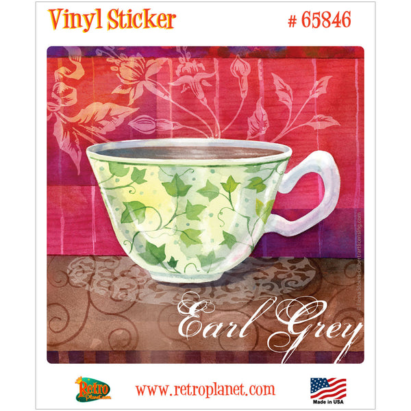 Earl Gray Tea Cup Art Cafe Vinyl Sticker