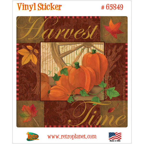 Harvest Time Pumpkins Autumn Vinyl Sticker