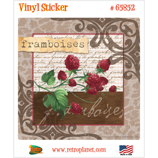 Framboises Raspberries French Art Vinyl Sticker