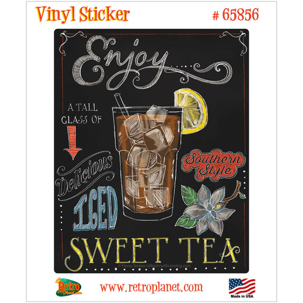 Enjoy Sweet Tea Chalk Art Vinyl Sticker