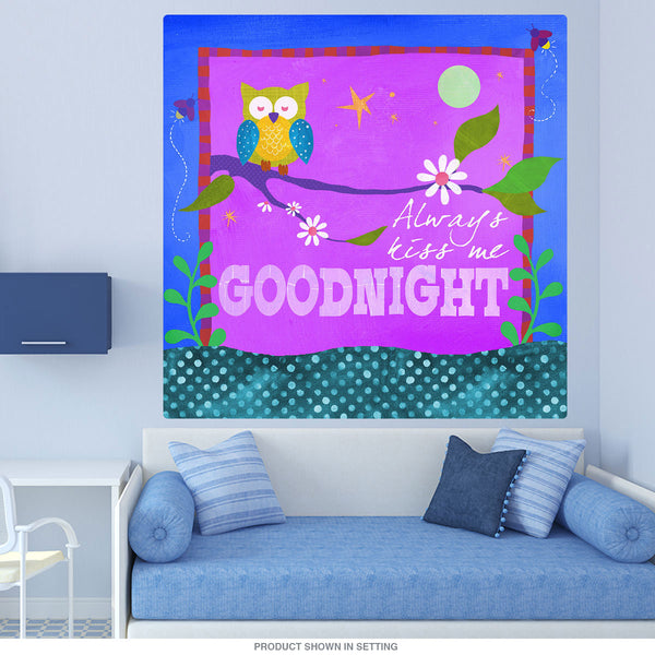 Kiss Me Goodnight Owl Art Wall Decal