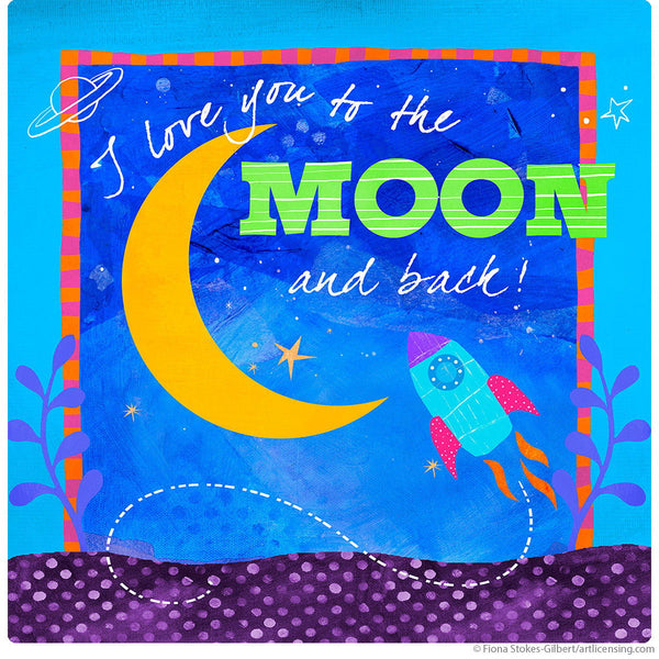 Love You to the Moon Rocket Wall Decal