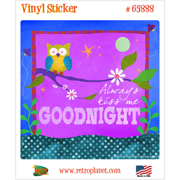 Kiss Me Goodnight Owl Art Vinyl Sticker