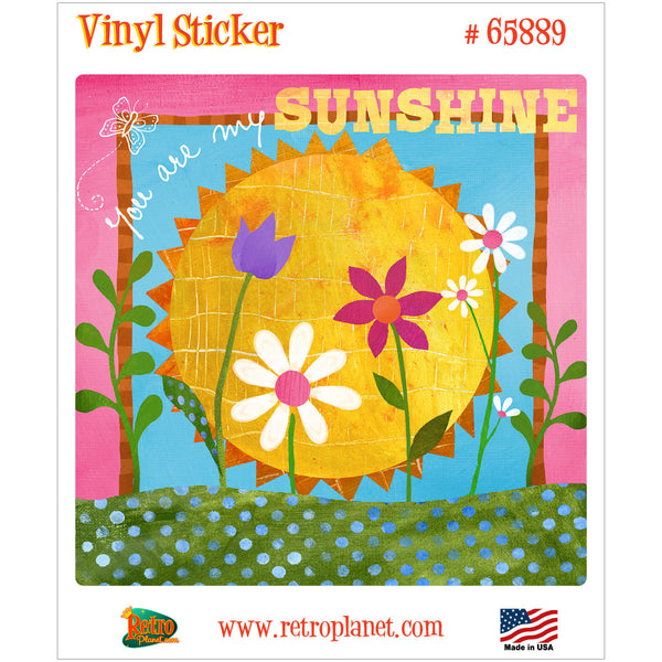 You Are My Sunshine Flowers Art Vinyl Sticker
