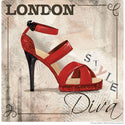 London Style Diva Fashion Shoes Wall Decal