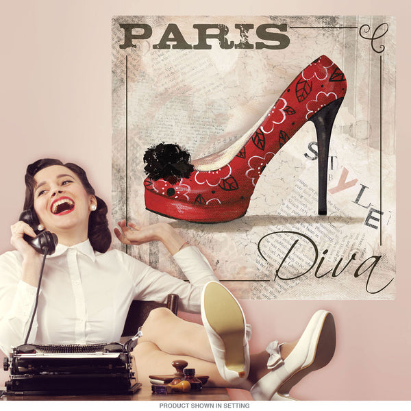Paris Style Diva Fashion Shoes Wall Decal