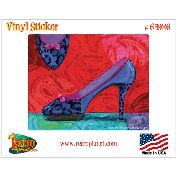 Shoes Blue Leopard Fashion Shoes Vinyl Sticker