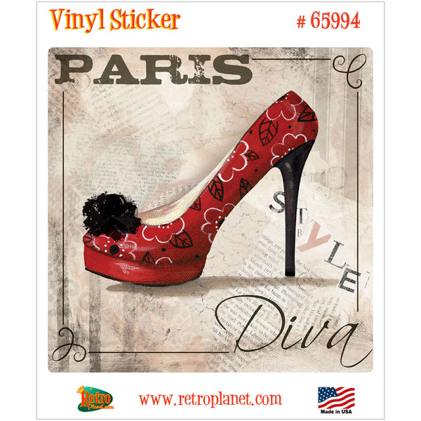 Paris Style Diva Fashion Shoes Vinyl Sticker