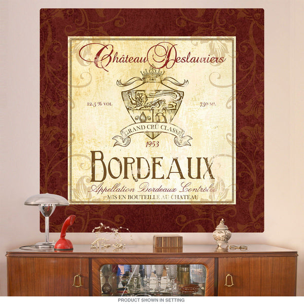Bordeaux Wine Label Bar Wall Decal