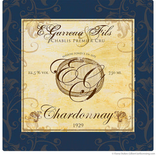 Chardonnay Wine Label Bar Wall Decal