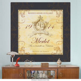 Merlot 1974 Wine Label Bar Wall Decal