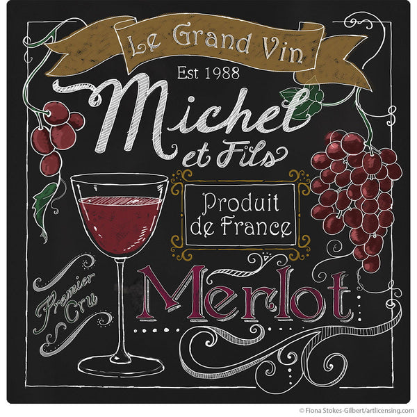 Wine Michel et Fito Chalk Art Wall Decal