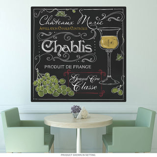 Chablis Wine Chalk Art Bar Wall Decal