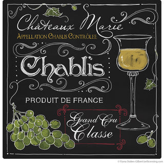 Chablis Wine Chalk Art Bar Wall Decal