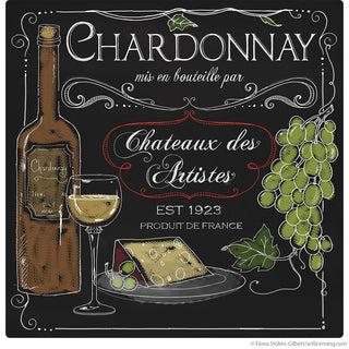 Chardonnay Wine Chalk Art Bar Wall Decal