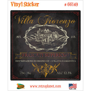 Villa Fiorenzo Wine Cellar Bar Vinyl Sticker