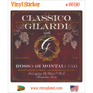Classico Gilardi Wine Cellar Vinyl Sticker