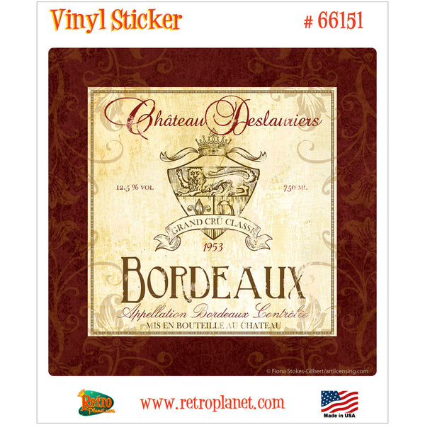 Bordeaux Wine Label Bar Vinyl Sticker