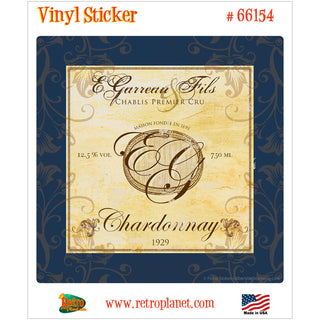 Chardonnay Wine Label Bar Vinyl Sticker