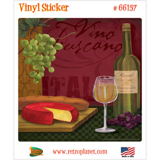Vino Tuscano and Cheese Bar Vinyl Sticker