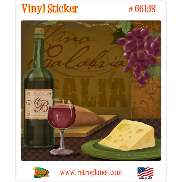 Vino Calabria and Cheese Bar Vinyl Sticker