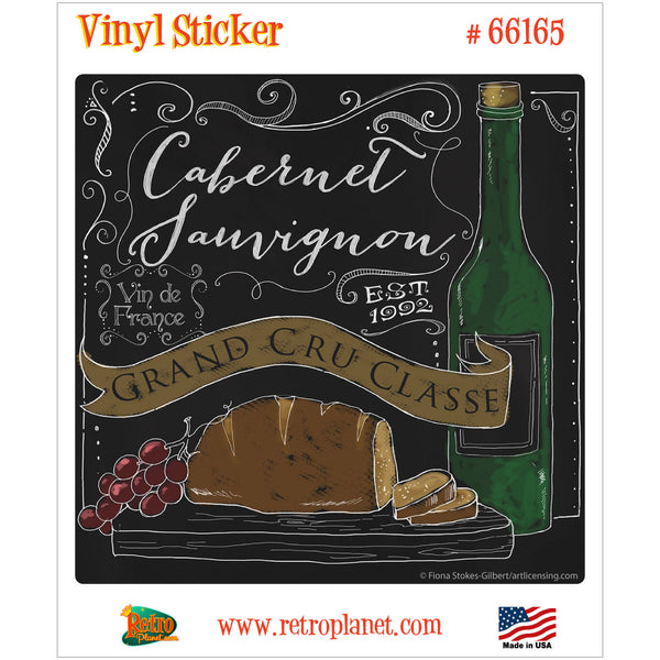 Cabernet Sauvignon Wine Chalk Vinyl Sticker