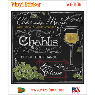 Chablis Wine Chalk Art Bar Vinyl Sticker
