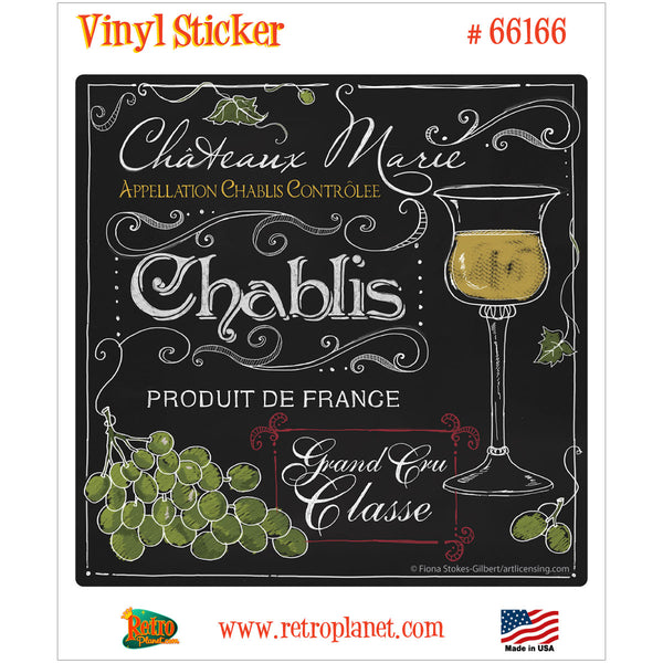 Chablis Wine Chalk Art Bar Vinyl Sticker