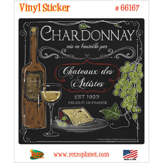 Chardonnay Wine Chalk Art Bar Vinyl Sticker