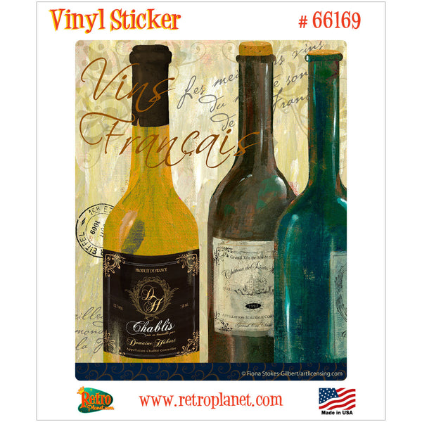 Vins de France Wine Bottles Vinyl Sticker