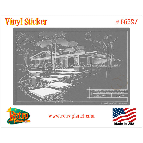 301 Cypress House Grayline Inverse Vinyl Sticker