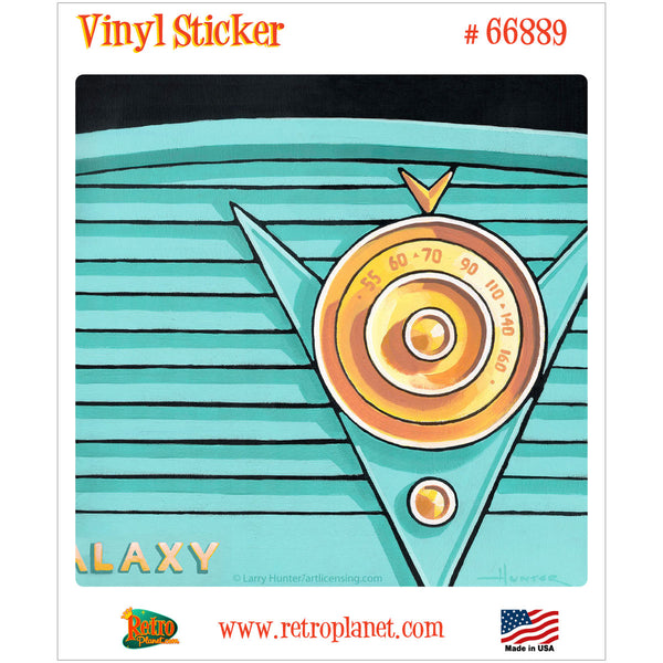 Galaxy Radio Aqua Retro Diner Vinyl Sticker