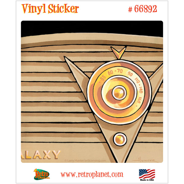 Galaxy Radio Tan Retro Diner Vinyl Sticker
