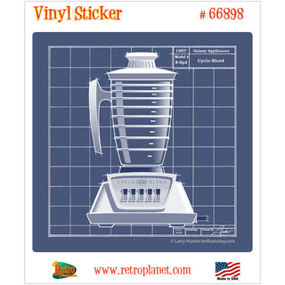 Galaxy Blender Blueprint Retro Kitchen Vinyl Sticker
