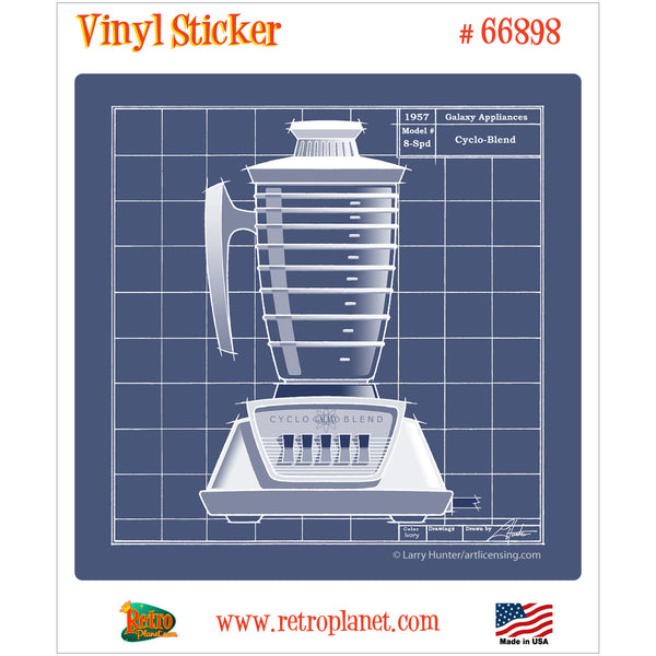 Galaxy Blender Blueprint Retro Kitchen Vinyl Sticker