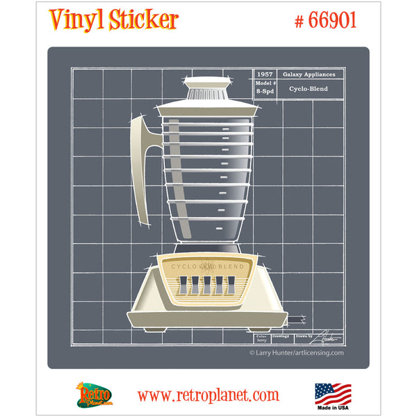 Galaxy Blender Ivory Retro Kitchen Vinyl Sticker