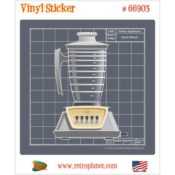 Galaxy Blender Pewter Retro Kitchen Vinyl Sticker