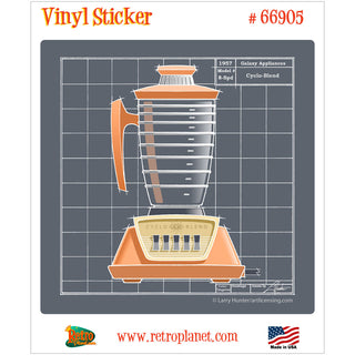 Galaxy Blender Tangerine Retro Kitchen Vinyl Sticker