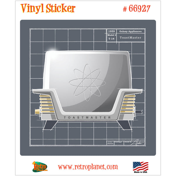 Galaxy Toaster Pewter Retro Kitchen Vinyl Sticker