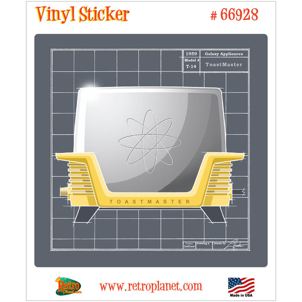 Galaxy Toaster Sunflower Retro Kitchen Vinyl Sticker