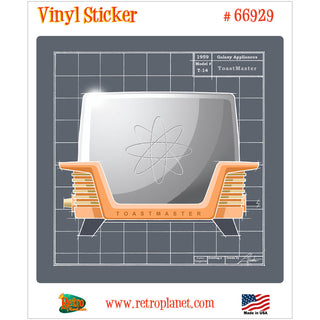 Galaxy Toaster Tangerine Retro Kitchen Vinyl Sticker