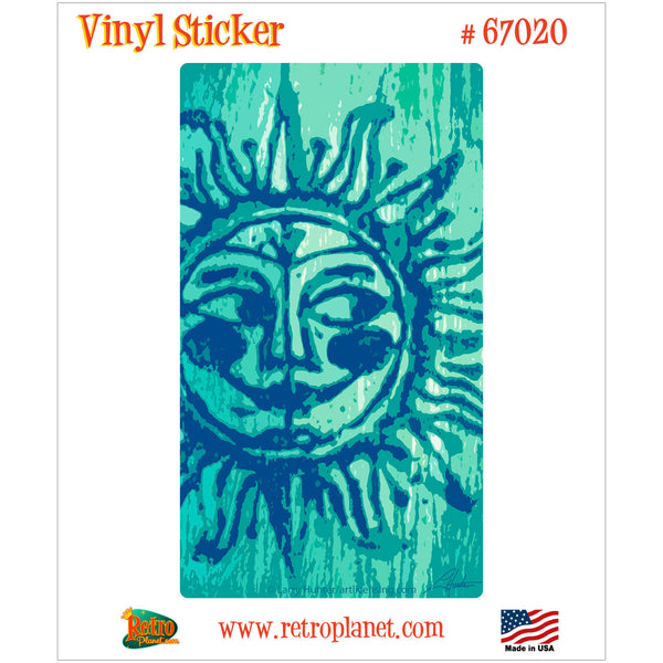 Smiling Sun Sol Blue Artwork Vinyl Sticker