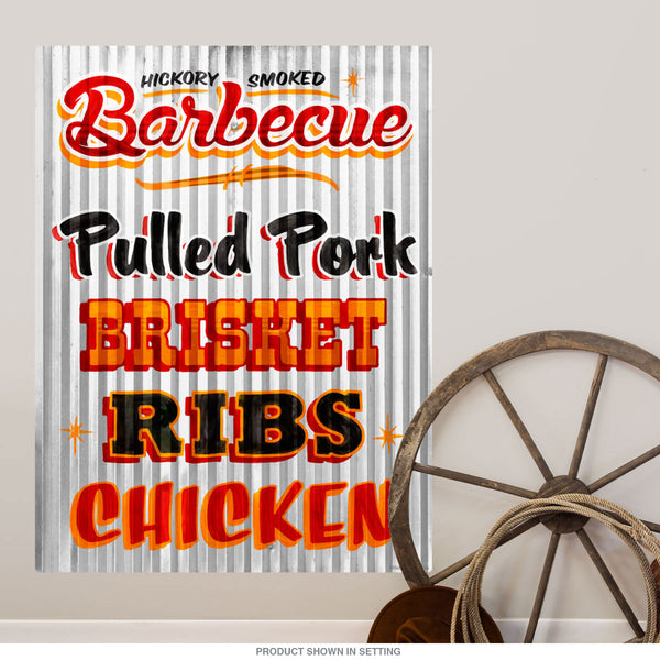 Hickory Smoked Barbecue Food Wall Decal