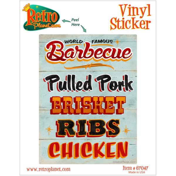 World Famous Barbecue Food Vinyl Sticker