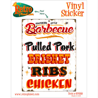 Southern Style Barbecue Food Vinyl Sticker
