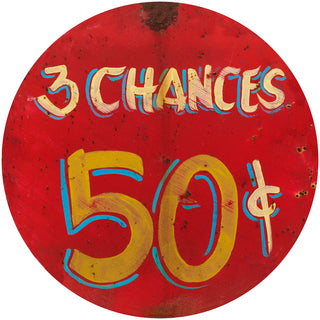 3 Chances 50 Cents Carnival Game Wall Decal
