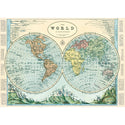 Hemispheres World Map Vintage Style Poster