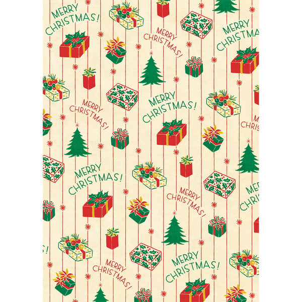 Retro Christmas Wrapping Paper Sheets Wrap Craft Paper For